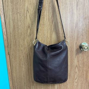 Americana by Sharif leather bucket Crossbody bag Brown